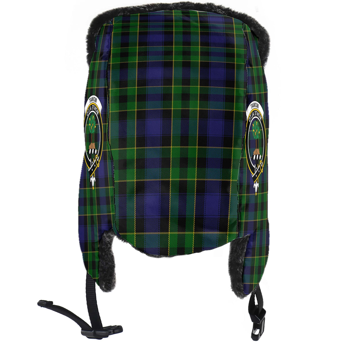 Mowat Tartan Winter Trapper Hat with Family Crest - Tartan Vibes Clothing