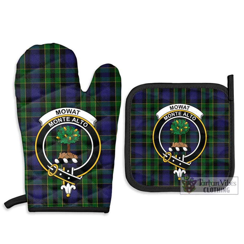 Mowat Tartan Combo Oven Mitt & Pot-Holder with Family Crest Combo 1 Oven Mitt & 2 Pot-Holder Black - Tartan Vibes Clothing