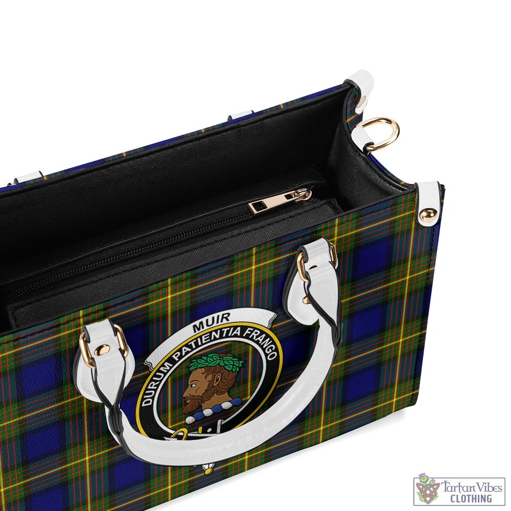 Tartan Vibes Clothing Muir Tartan Luxury Leather Handbags with Family Crest