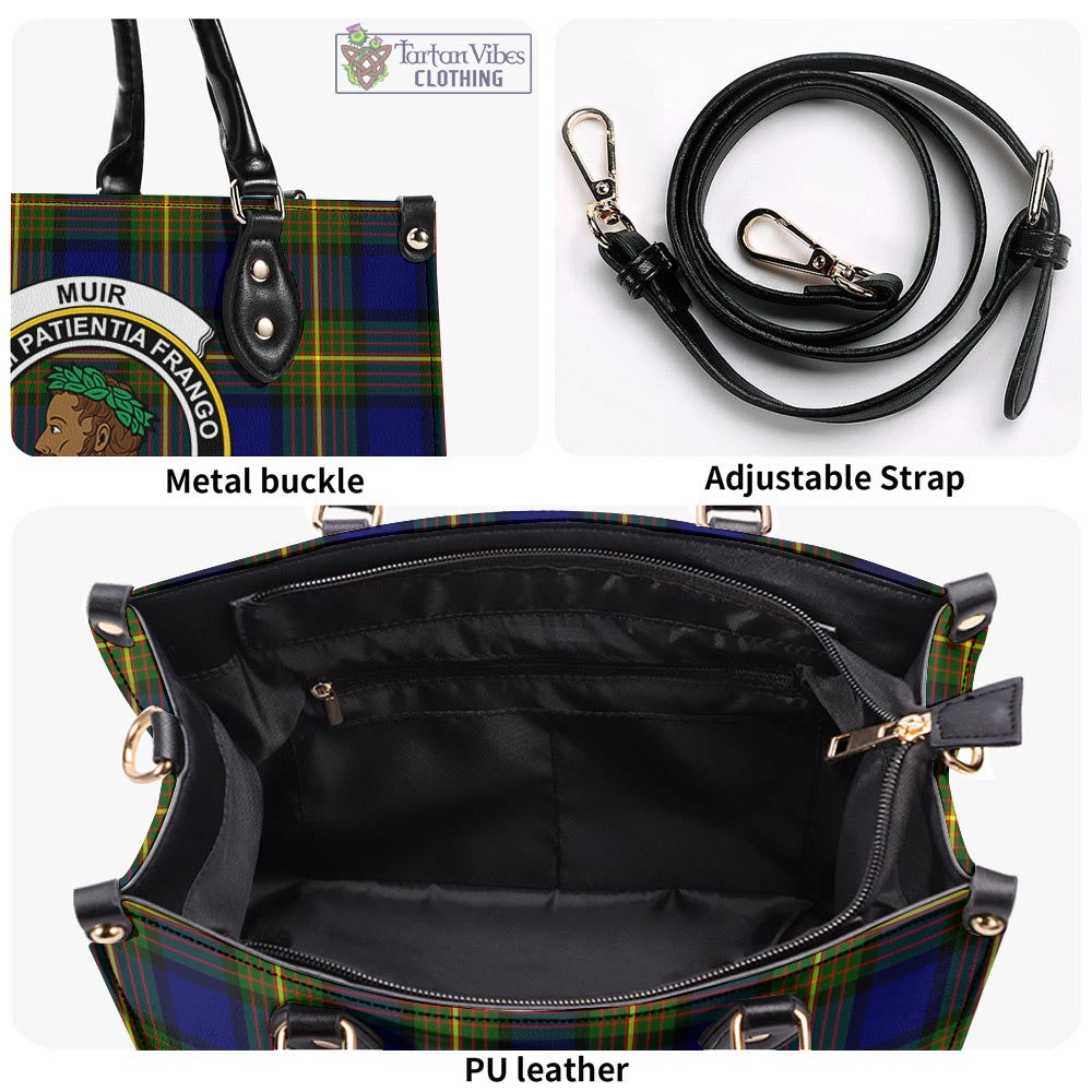 Tartan Vibes Clothing Muir Tartan Luxury Leather Handbags with Family Crest