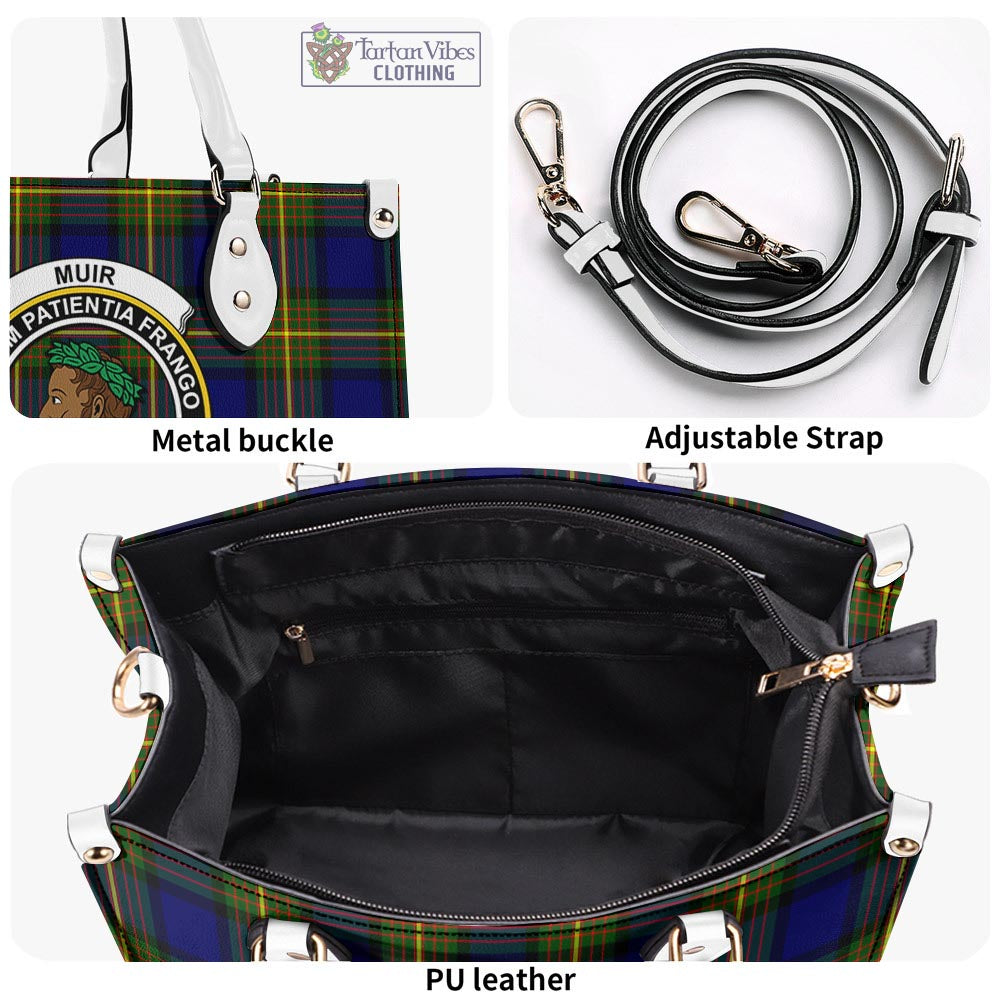 Tartan Vibes Clothing Muir Tartan Luxury Leather Handbags with Family Crest