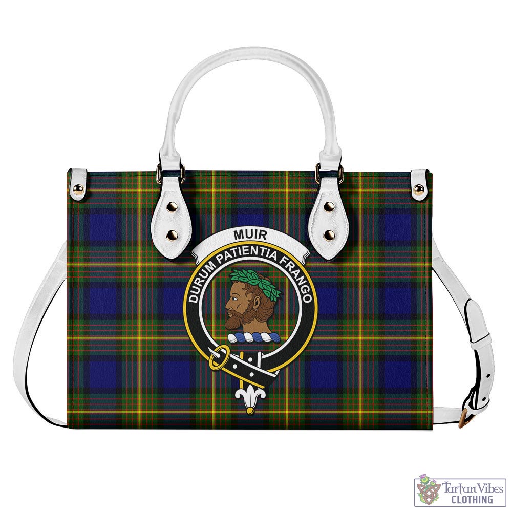 Tartan Vibes Clothing Muir Tartan Luxury Leather Handbags with Family Crest