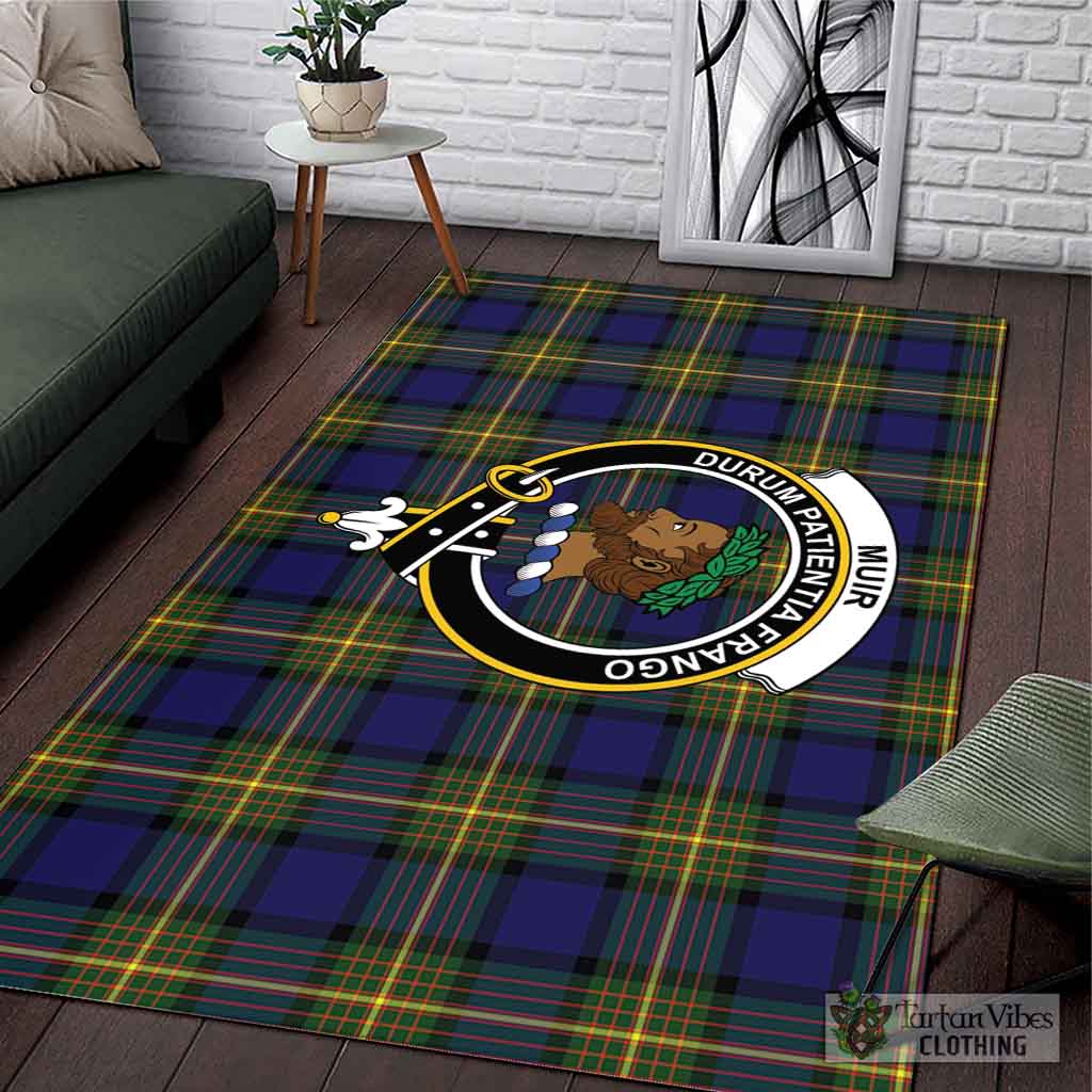 Tartan Vibes Clothing Muir Tartan Area Rug with Family Crest