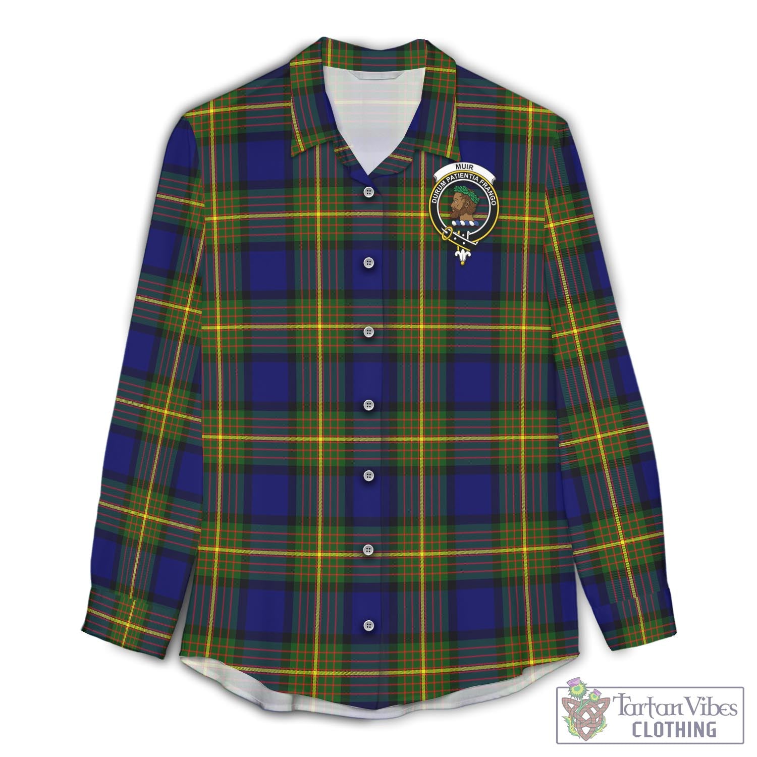 Tartan Vibes Clothing Muir Tartan Womens Casual Shirt with Family Crest