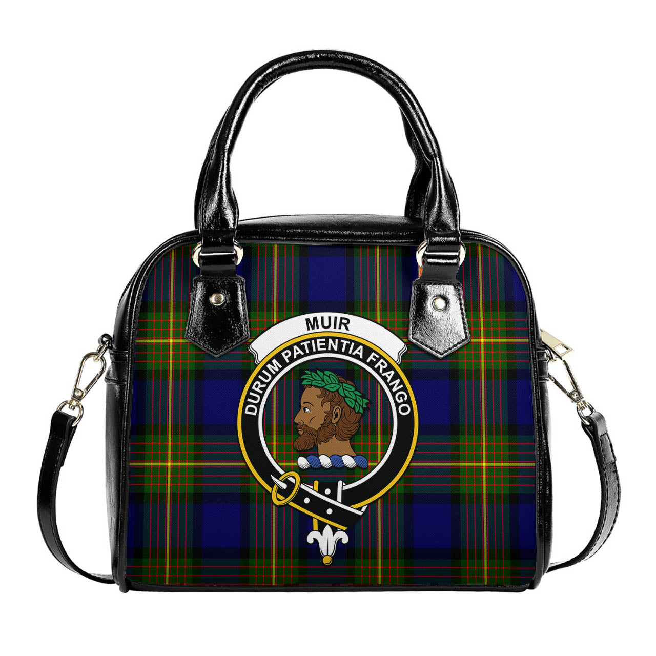 Muir Tartan Shoulder Handbags with Family Crest One Size 6*25*22 cm - Tartanvibesclothing