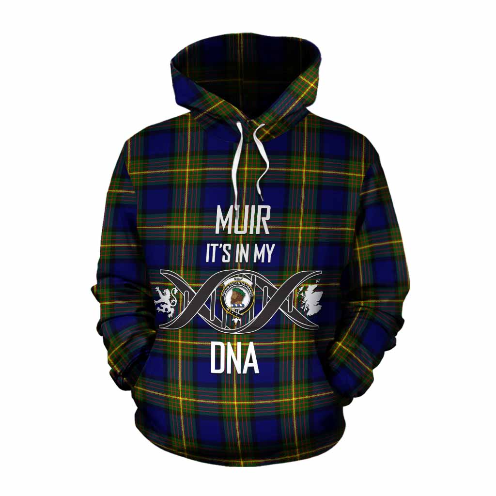 Tartan Vibes Clothing Muir Tartan Cotton Hoodie with Family Crest DNA In Me Style