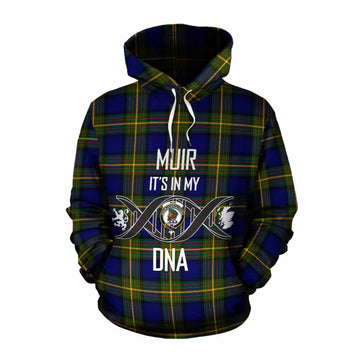 Muir Tartan Cotton Hoodie with Family Crest DNA In Me Style