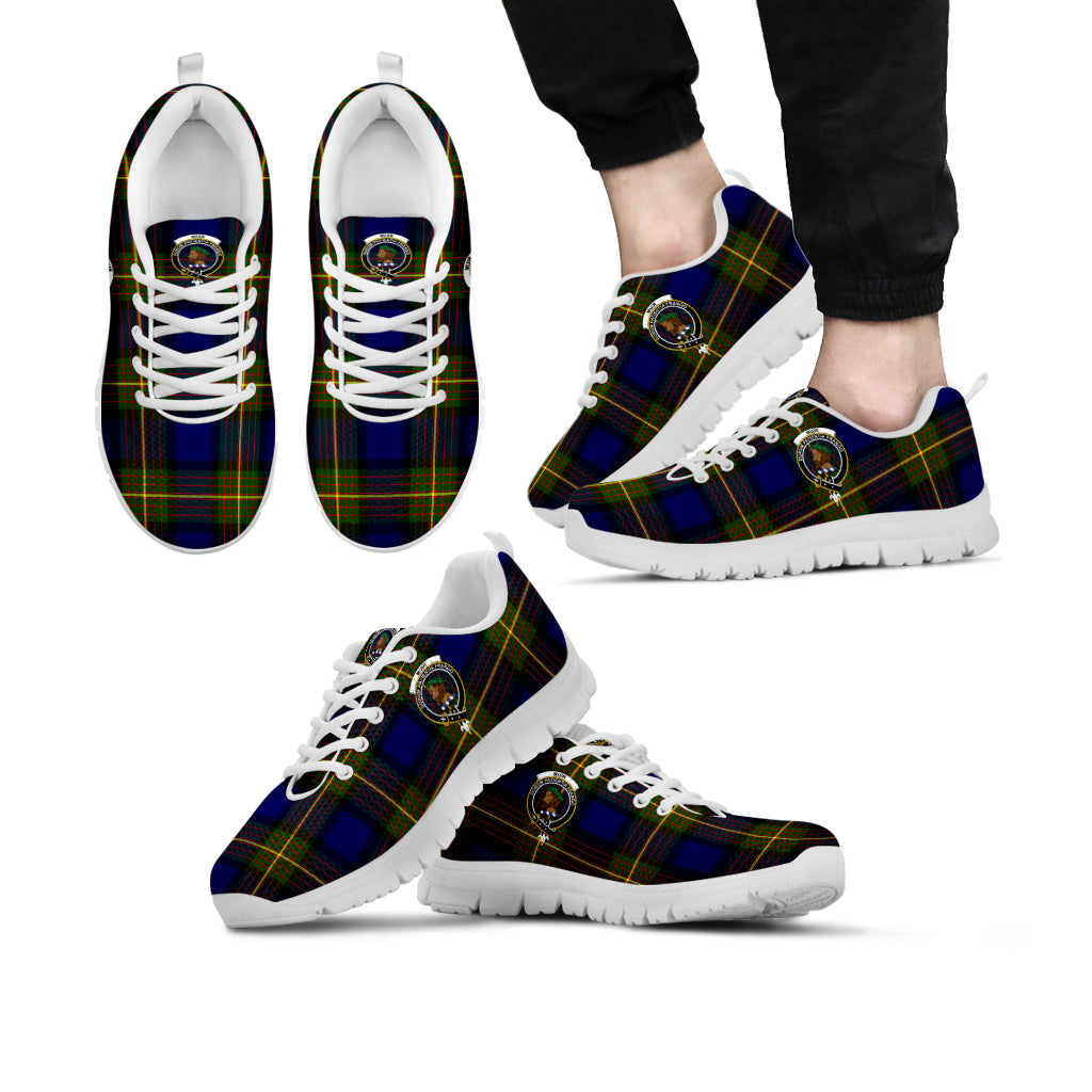 Muir Tartan Sneakers with Family Crest Kid's Sneakers - Tartan Vibes Clothing