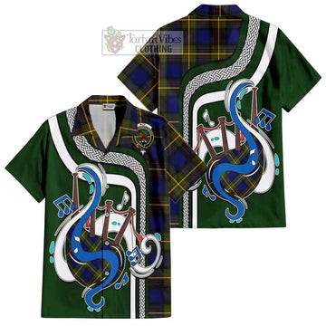 Muir Tartan Short Sleeve Button Shirt with Epic Bagpipe Style