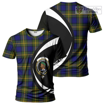 Muir Tartan T-Shirt with Family Crest Circle Style