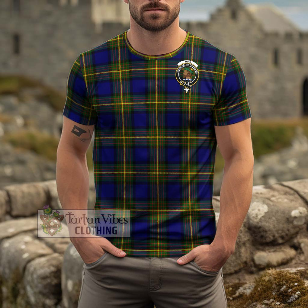 Muir Tartan Cotton T-Shirt with Family Crest Men's Shirt - Tartanvibesclothing Shop