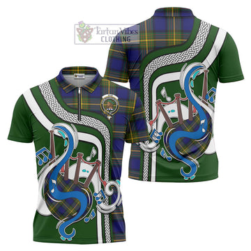 Muir Tartan Zipper Polo Shirt with Epic Bagpipe Style