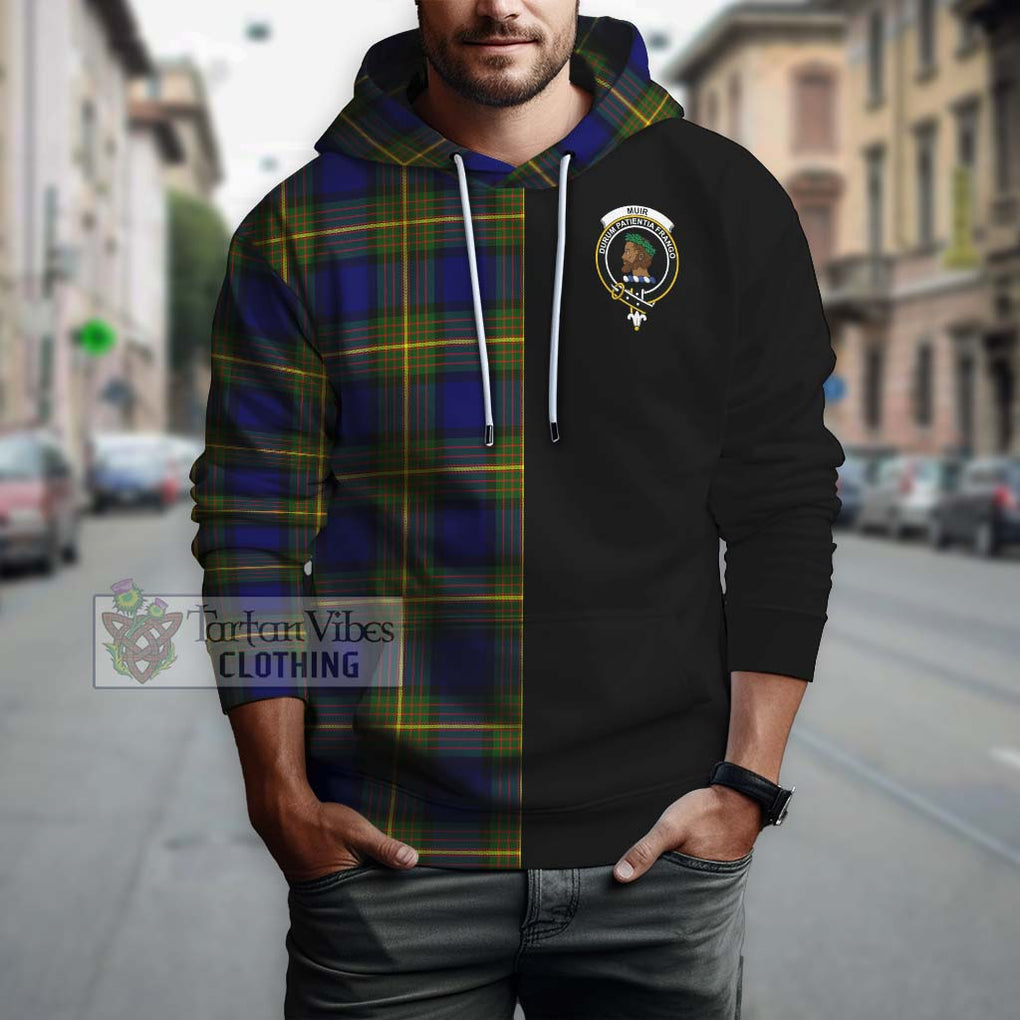 Muir Tartan Hoodie with Family Crest and Half Of Me Style Zip Hoodie - Tartanvibesclothing Shop