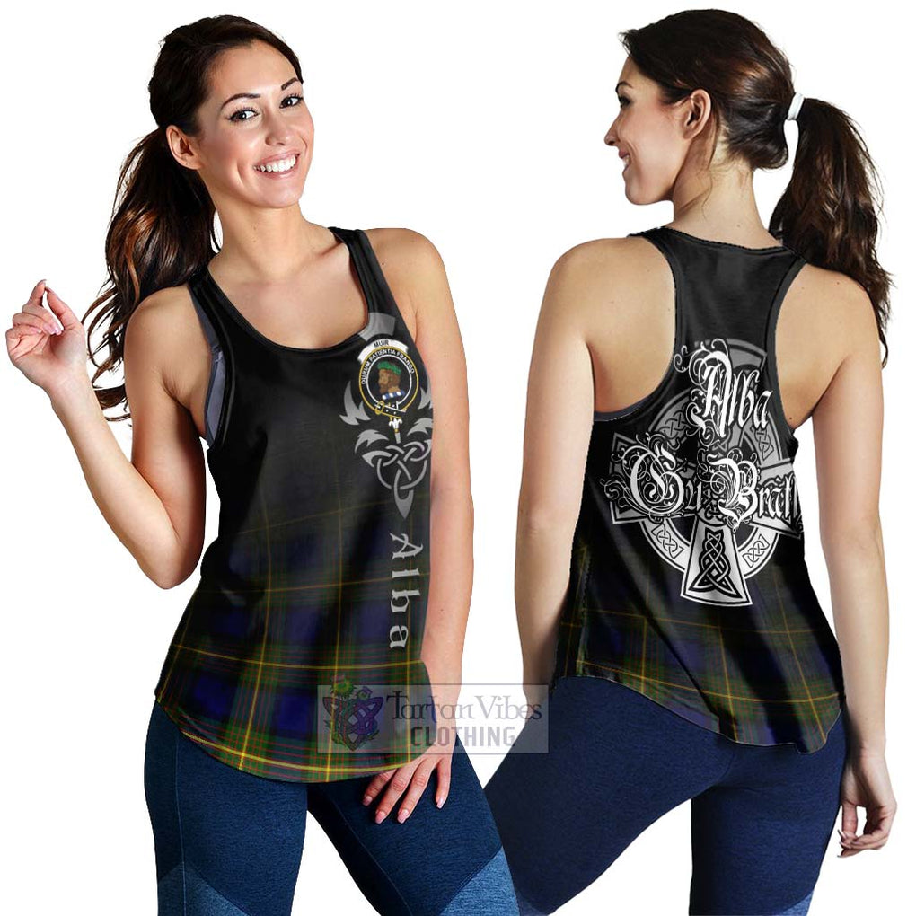 Muir Tartan Women's Racerback Tanks Featuring Alba Gu Brath Family Crest Celtic Inspired 4XL - Tartan Vibes Clothing