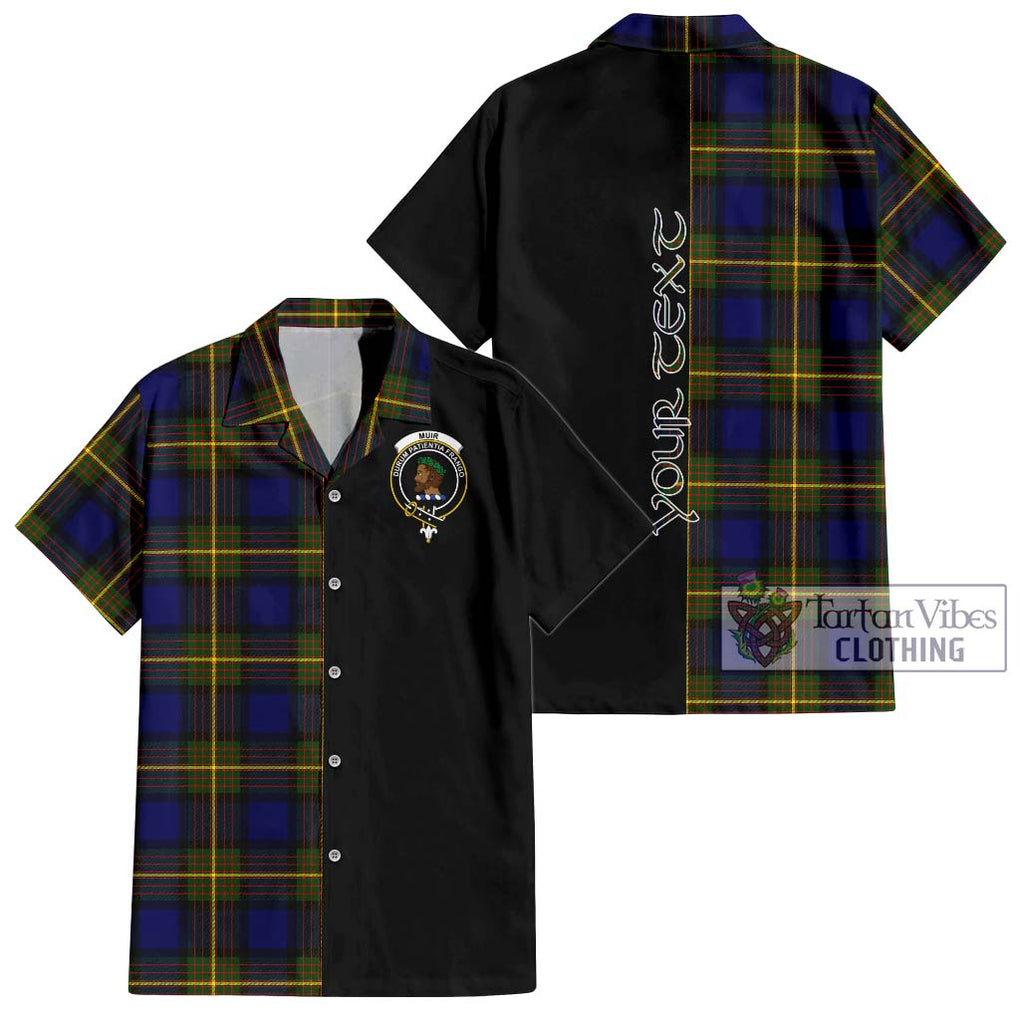 Muir Tartan Short Sleeve Button Shirt with Family Crest and Half Of Me Style Kid - Tartanvibesclothing Shop