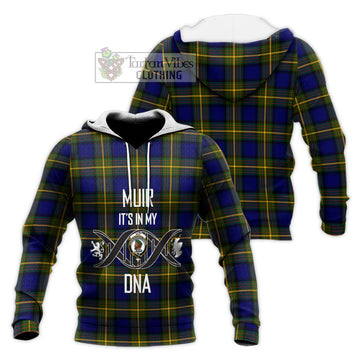 Muir Tartan Knitted Hoodie with Family Crest DNA In Me Style