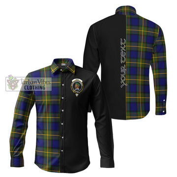 Muir Tartan Long Sleeve Button Shirt with Family Crest and Half Of Me Style