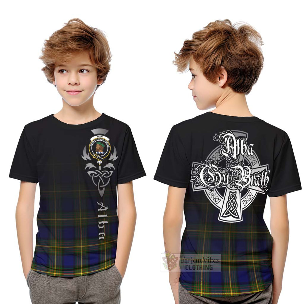 Tartan Vibes Clothing Muir Tartan Kid T-Shirt Featuring Alba Gu Brath Family Crest Celtic Inspired