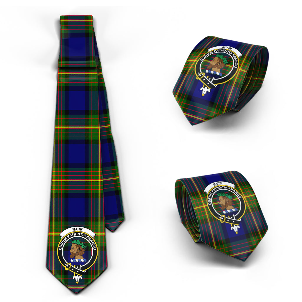 Muir Tartan Classic Necktie with Family Crest Necktie One Size - Tartan Vibes Clothing