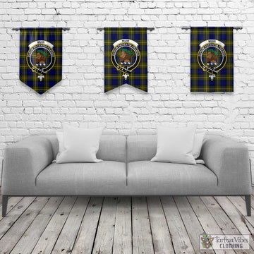 Muir Tartan Gonfalon, Tartan Banner with Family Crest