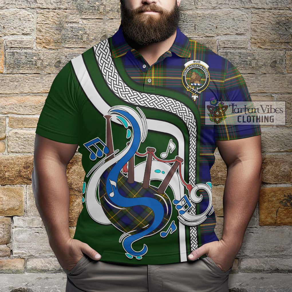 Tartan Vibes Clothing Muir Tartan Polo Shirt with Epic Bagpipe Style