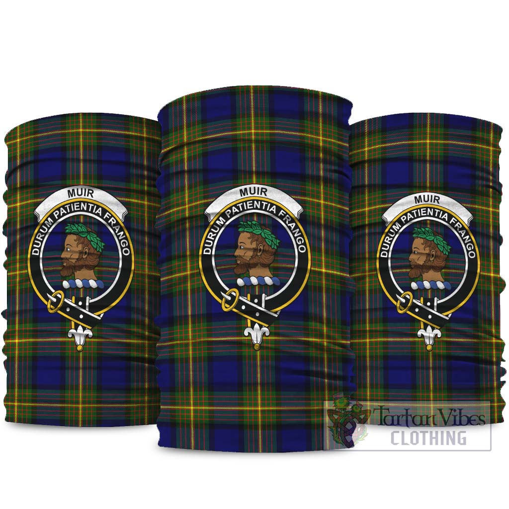 Muir Tartan Neck Gaiters, Tartan Bandanas, Tartan Head Band with Family Crest