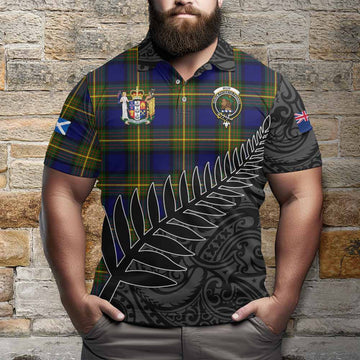 Muir Crest Tartan Polo Shirt with New Zealand Silver Fern Half Style