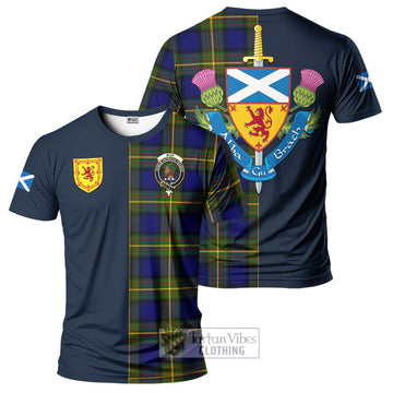 Muir Tartan T-Shirt Alba with Scottish Lion Royal Arm Half Style