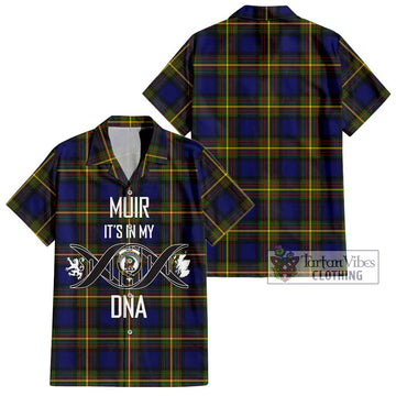 Muir Tartan Short Sleeve Button Shirt with Family Crest DNA In Me Style