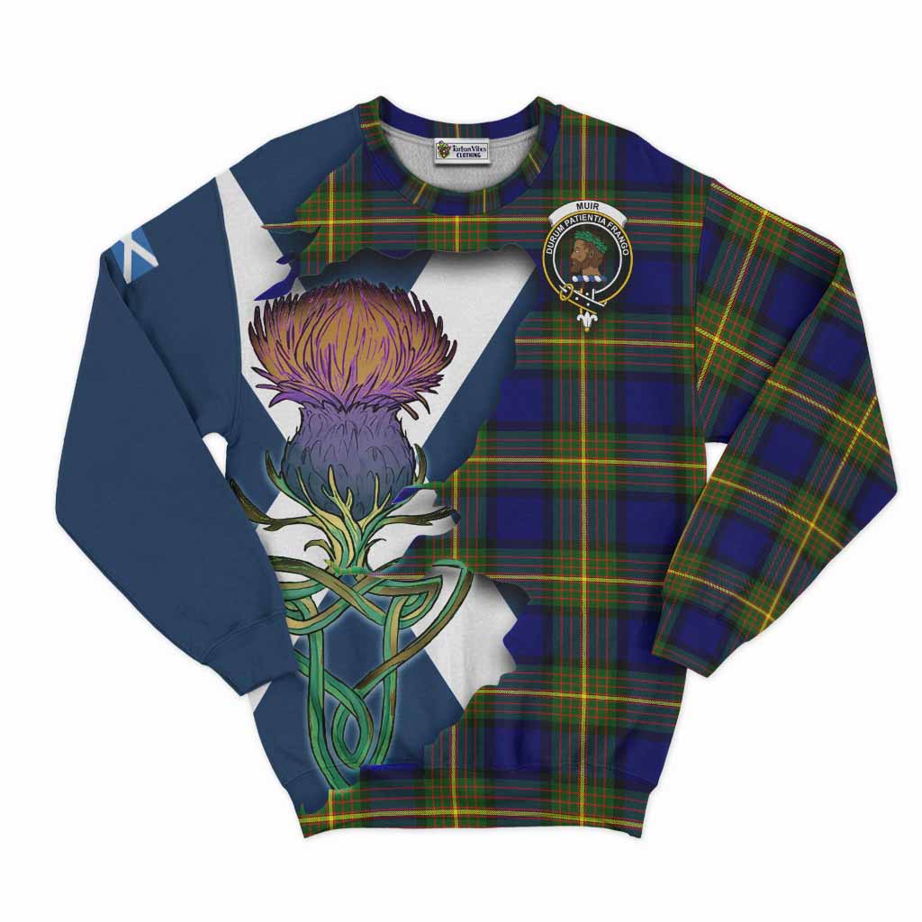 Muir Tartan Family Crest Sweatshirt Scottish Thistle Celtic Inspired Unisex - Tartan Vibes Clothing