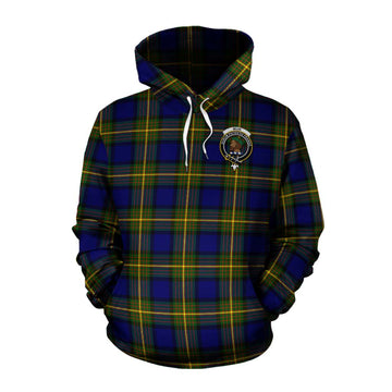 Muir Tartan Cotton Hoodie with Family Crest Celtic Skull Style