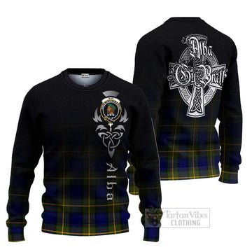 Muir Tartan Ugly Sweater Featuring Alba Gu Brath Family Crest Celtic Inspired