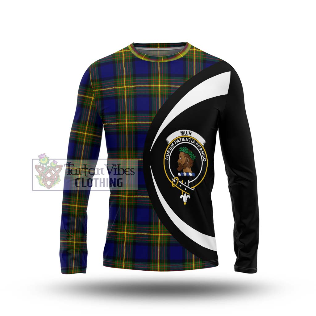 Muir Tartan Long Sleeve T-Shirt with Family Crest Circle Style Unisex - Tartan Vibes Clothing