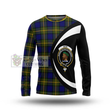 Muir Tartan Long Sleeve T-Shirt with Family Crest Circle Style