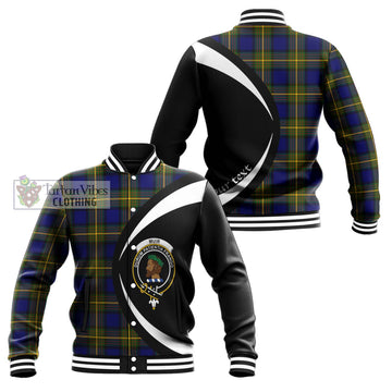 Muir Tartan Baseball Jacket with Family Crest Circle Style