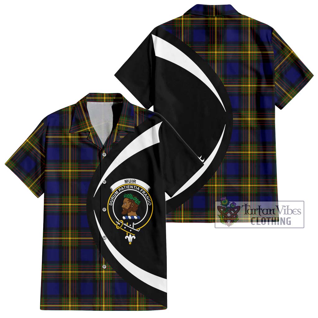 Muir Tartan Short Sleeve Button Up with Family Crest Circle Style Kid - Tartan Vibes Clothing