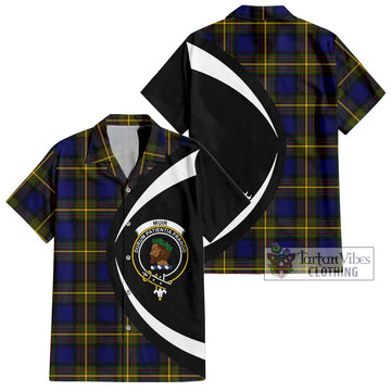 Muir Tartan Short Sleeve Button Up with Family Crest Circle Style