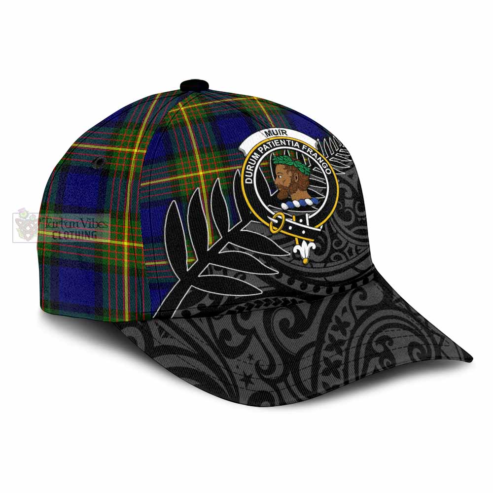 Tartan Vibes Clothing Muir Tartan Classic Cap with New Zealand Silver Fern Half Style