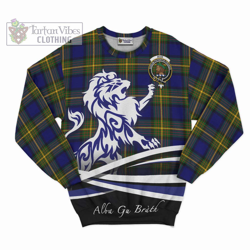 Muir Tartan Sweatshirt with Alba Gu Brath Regal Lion Emblem - Tartanvibesclothing Shop