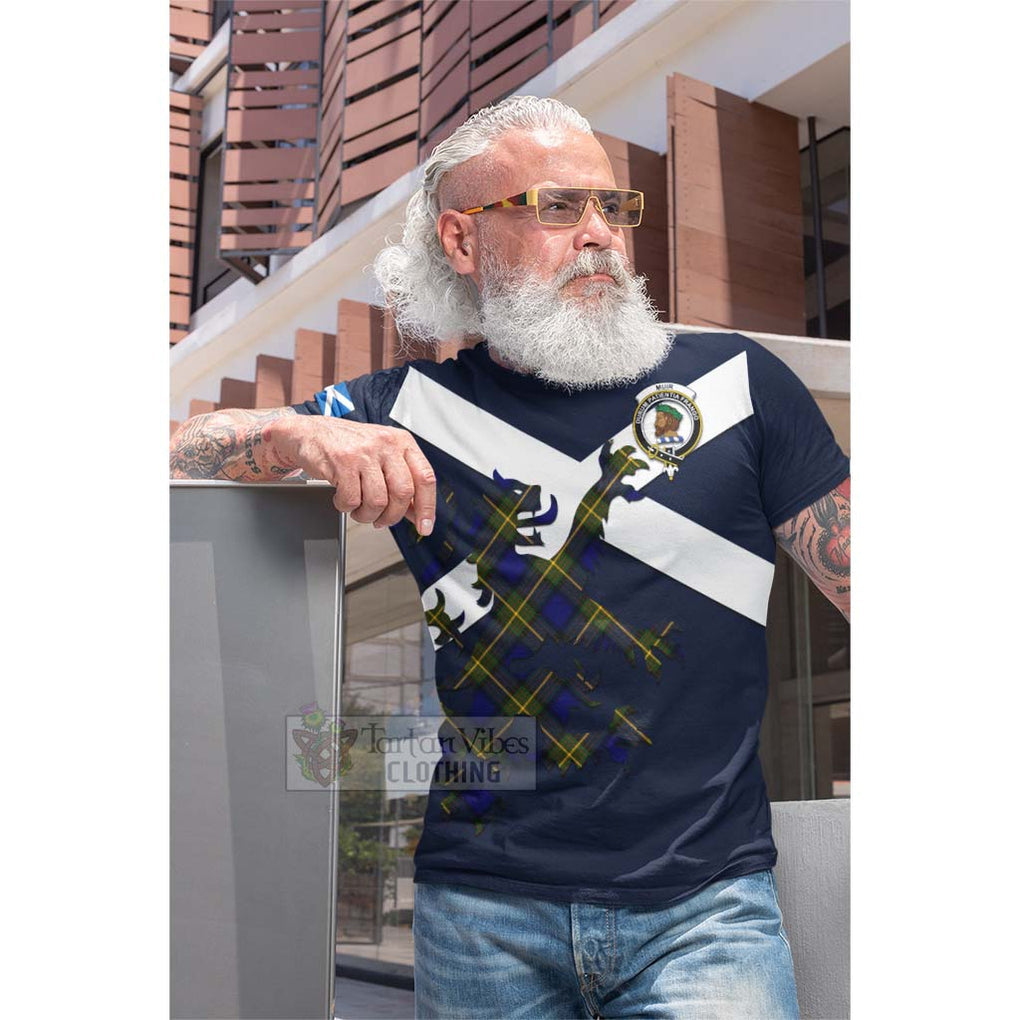 Tartan Vibes Clothing Muir Tartan Lion Rampant Cotton T-shirt – Proudly Display Your Heritage with Alba Gu Brath and Clan Name