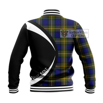 Muir Tartan Baseball Jacket with Family Crest Circle Style