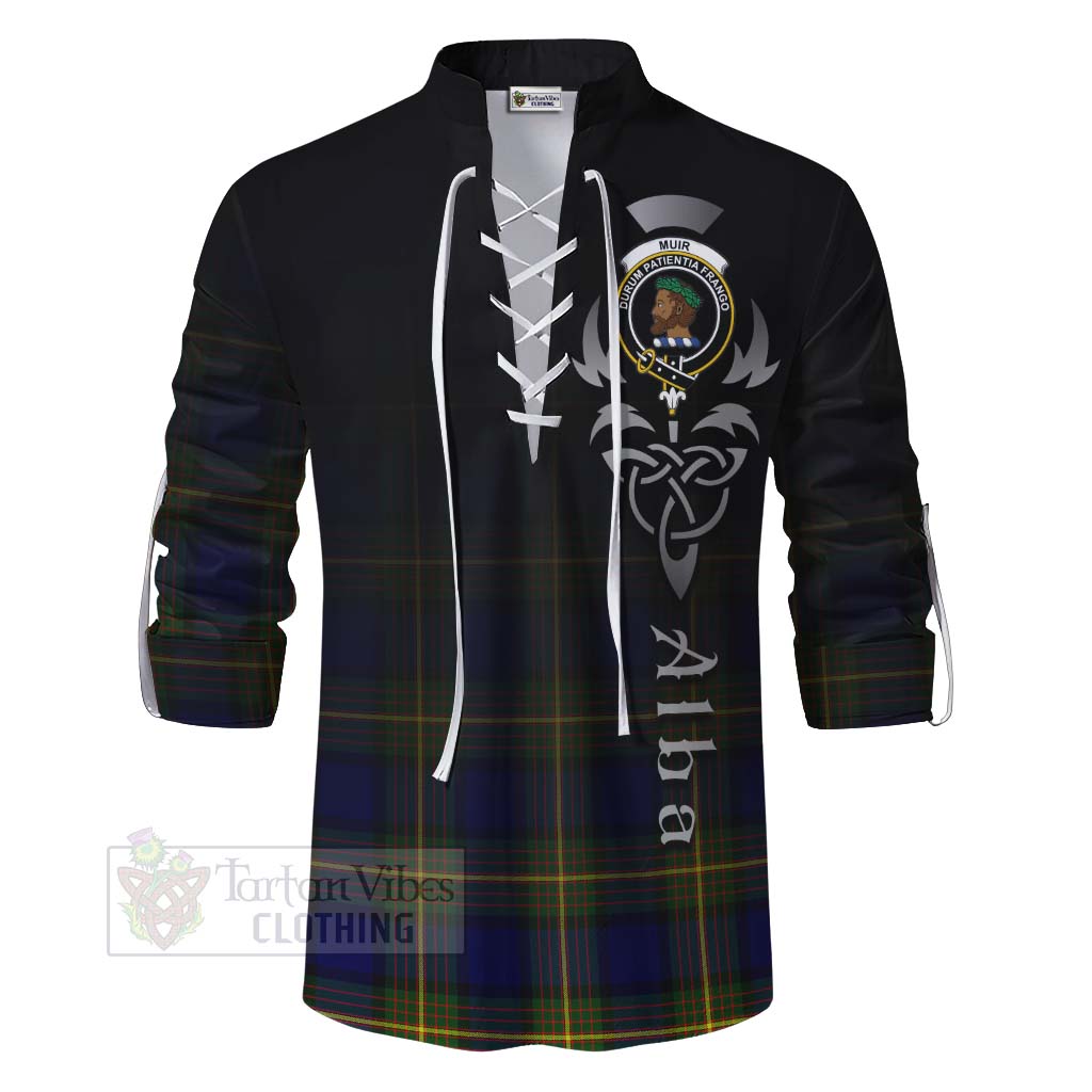 Tartan Vibes Clothing Muir Tartan Ghillie Kilt Shirt Featuring Alba Gu Brath Family Crest Celtic Inspired