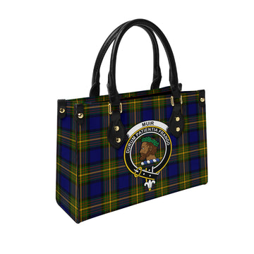 Muir Tartan Leather Bag with Family Crest