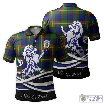 Muir Tartan Polo Shirt with Alba Gu Brath Regal Lion Emblem