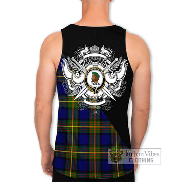 Muir Tartan Men's Tank Top with Family Crest and Military Logo Style - Tartan Vibes Clothing