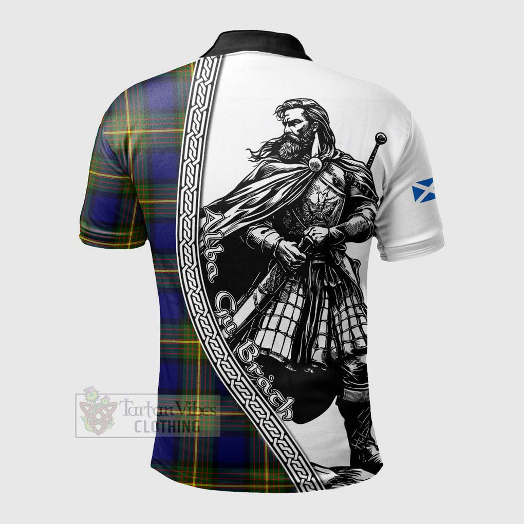 Tartan Vibes Clothing Muir Tartan Clan Crest Polo Shirt with Highlander Warrior Celtic Style