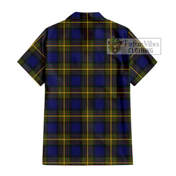 Muir Tartan Short Sleeve Button Shirt with Family Crest DNA In Me Style