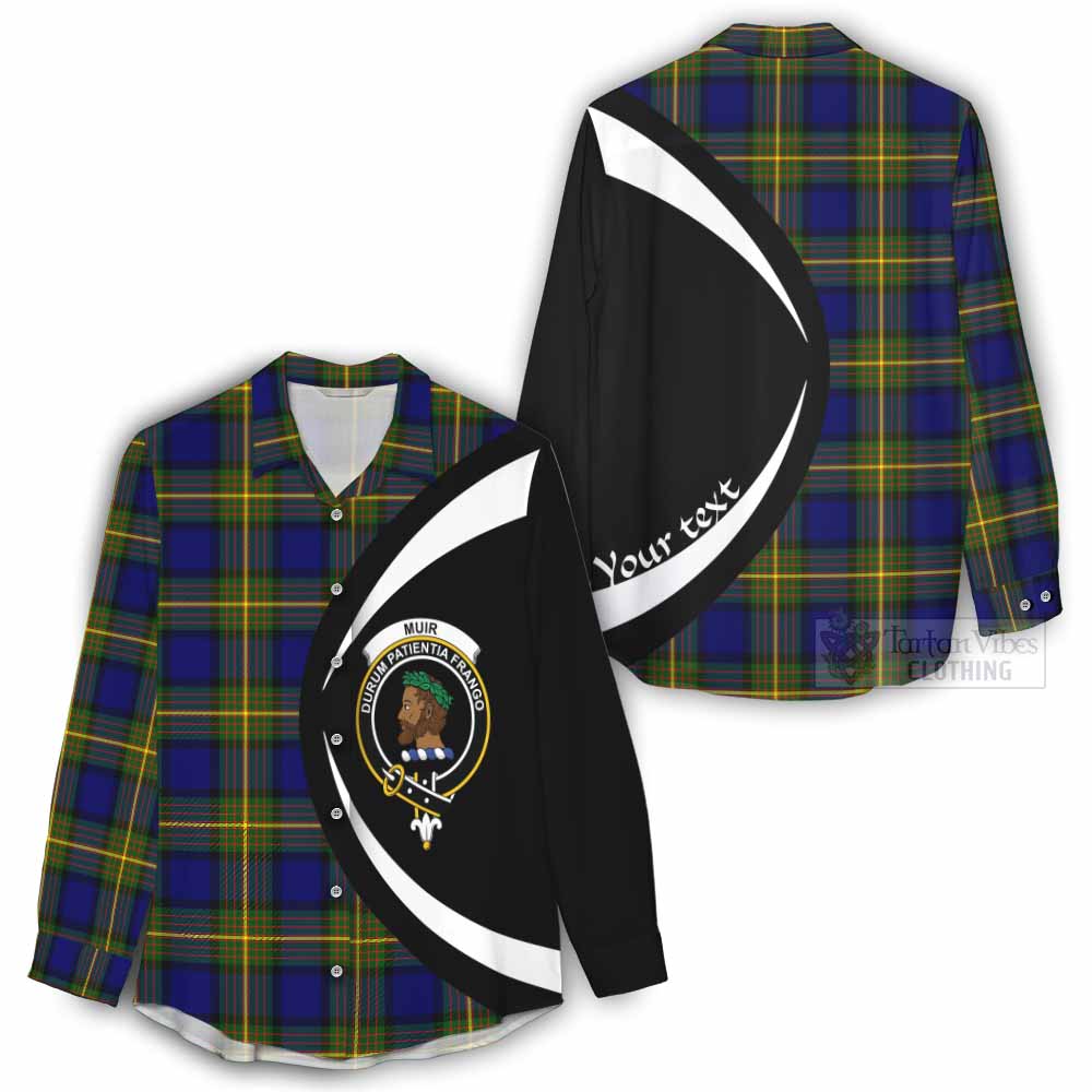 Tartan Vibes Clothing Muir Tartan Women's Casual Shirt with Family Crest Circle Style