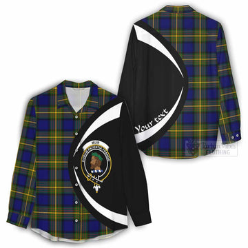 Muir Tartan Women's Casual Shirt with Family Crest Circle Style