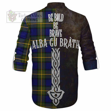 Muir Tartan Family Crest Ghillie Kilt Shirt Alba Gu Brath Be Brave Lion Ancient Style - Tartan Vibes Clothing